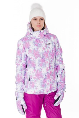 Куртка женская горнолыжная "снежинки", арт. B034906,бело-розовый BAON в Туле